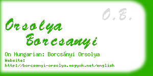 orsolya borcsanyi business card